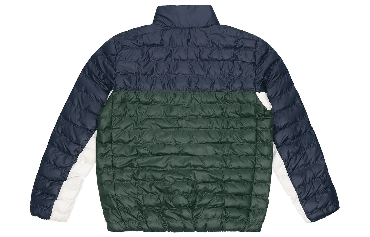 Nike Athleisure Casual Sports Stand Collar protection against cold Stay Warm Jacket Blue Green Colorblock BV4686-451