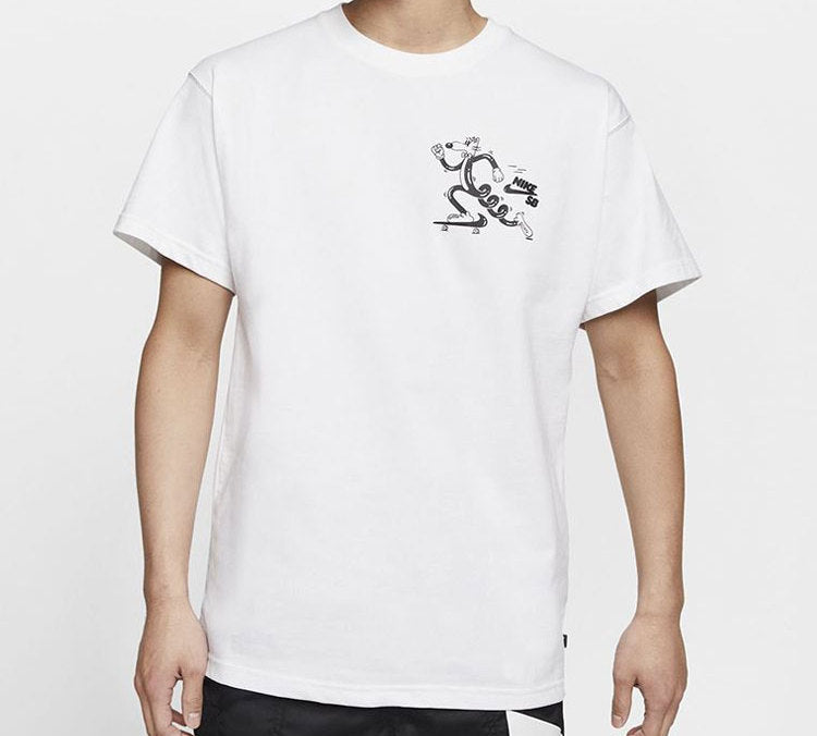 Nike SB Skateboard Funny Pattern Skateboard Short Sleeve White CW5407-100