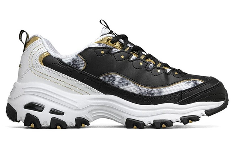 (WMNS) Skechers D'Lites Running Shoes Black/Gold 99999957-BKGD