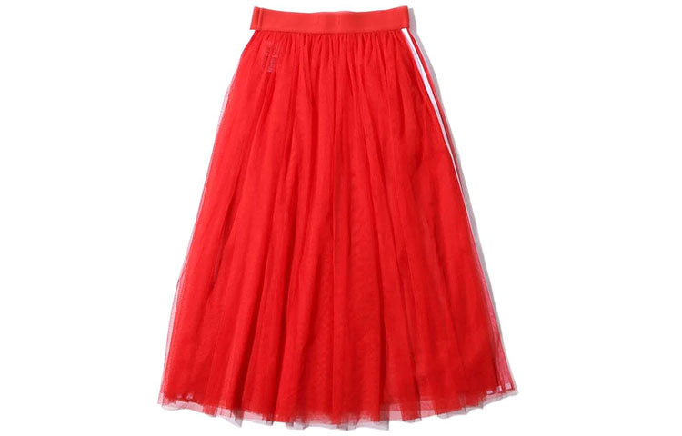 (WMNS) adidas Athleisure Sleek Pleated Tulle Skirt 'Red' DW3889