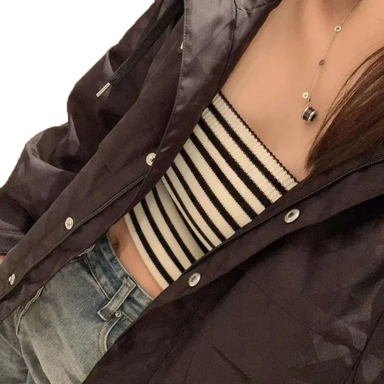 CELINE Striped Ribbe Hem Bustier