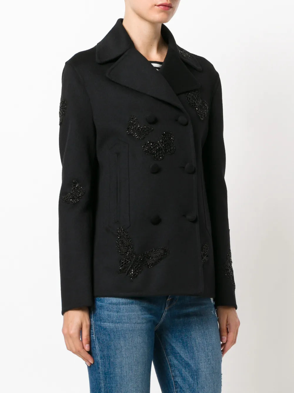 Valentino Garavani Butterfly-Embroidered Coat