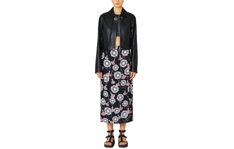 HERMES Leather Jackets Women's Black