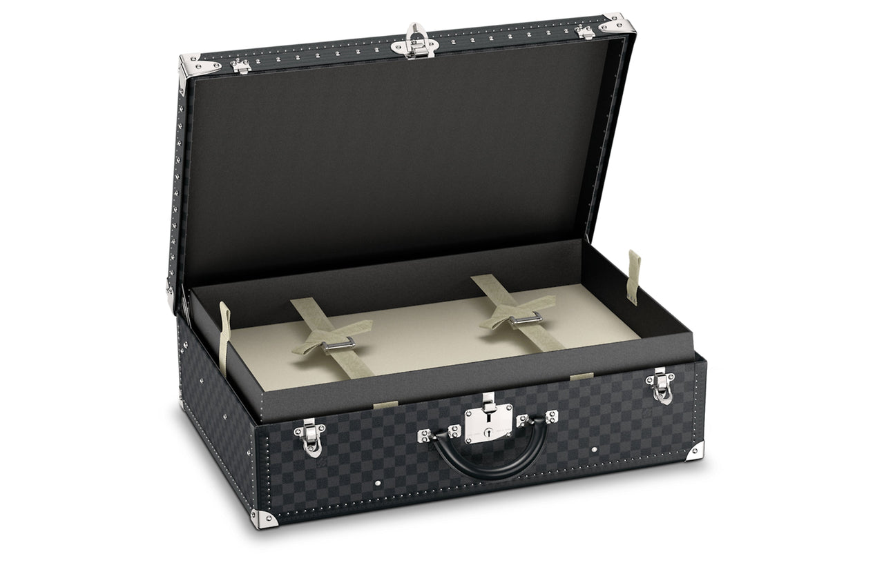 LOUIS VUITTON Canvas Portable Suitcase Hard Case Men's Black