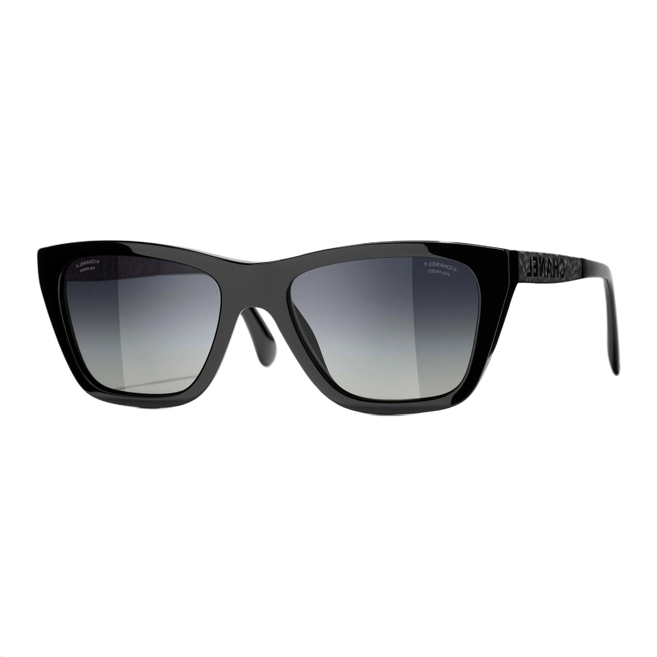 CHANEL Square Sunglasses Unisex Black