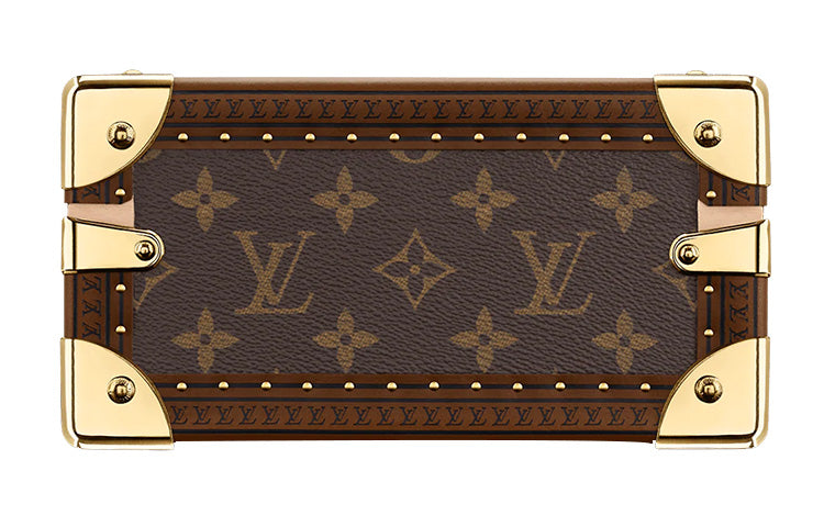 LOUIS VUITTON Coated Canvas Storage Box Hard Case Unisex Brown