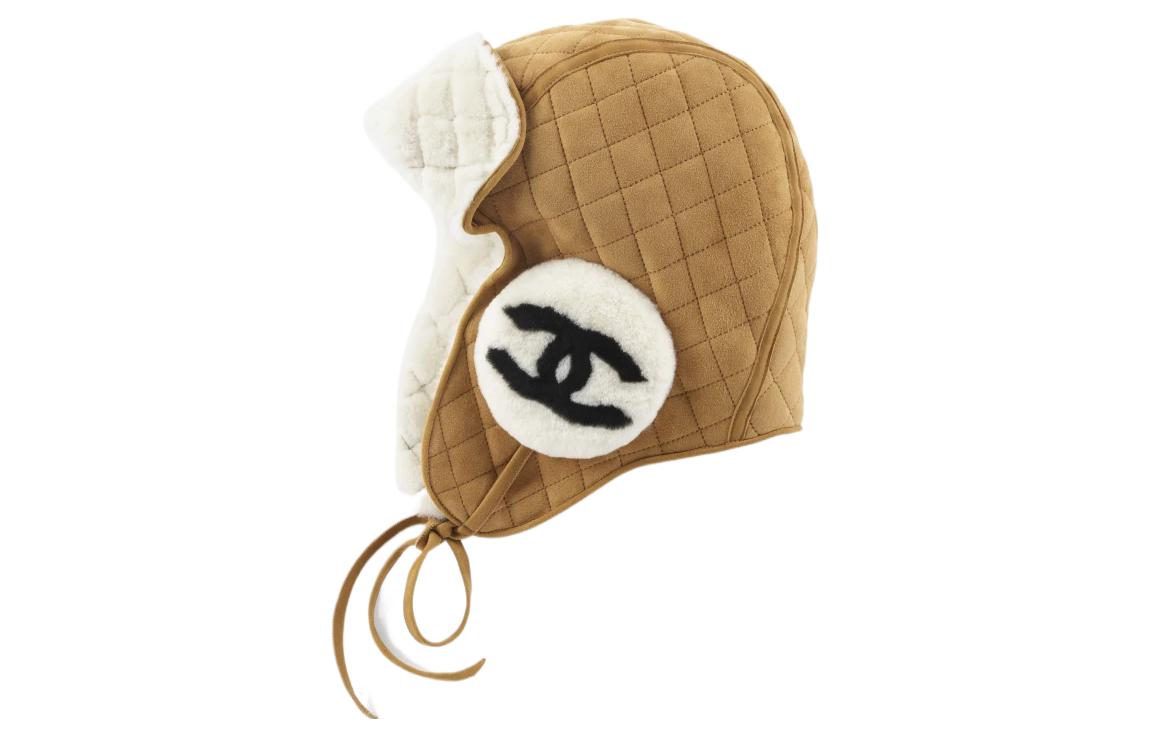 CHANEL Lambskin Trapper Hats Women's Brown