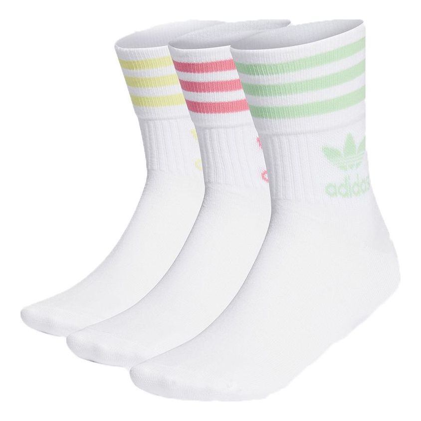 adidas originals Enjoy Summer Mid Cut Crew Socks 3 Pairs 'White' H62015