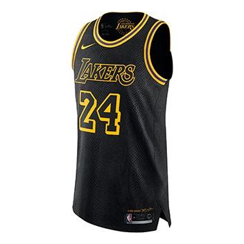 Nike Lakers City Edition Kobe Bryant Authentic 'Black Yellow' AJ6430-011