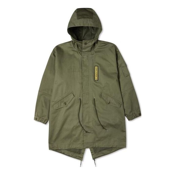 Converse Coordinates Hooded Long Jacket 'Dusty Green' 10023714-A01