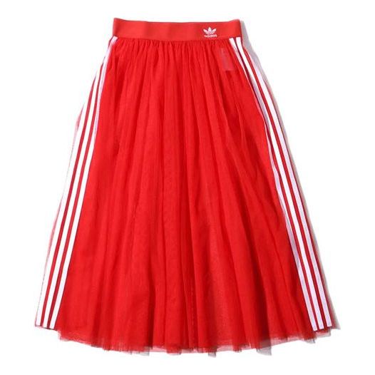 (WMNS) adidas Athleisure Sleek Pleated Tulle Skirt 'Red' DW3889