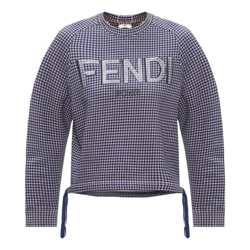 (WMNS) FENDI Logo Printing hooded Long Sleeves Hoodie Gray FS7102AD96F1BGT
