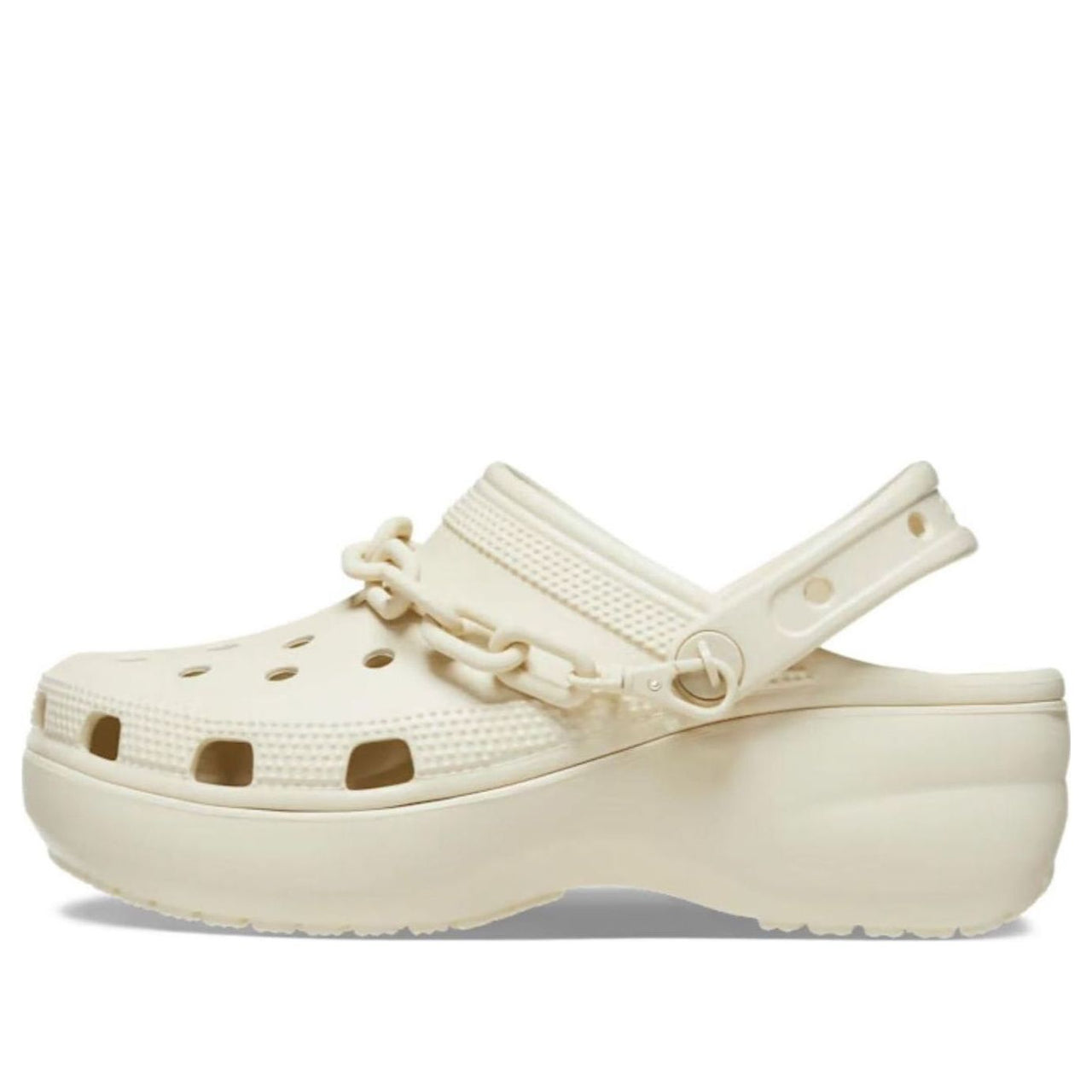 (WMNS) Crocs Classic Platform Chain Clogs 'Bone' 209022-2Y2