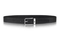 LOUIS VUITTON Cow Leather Belts Men's Black Width 3.5cm