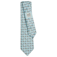 HERMES Silk Ties Men's Light Blue