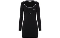 MIU MIU SS23 Long Sleeved Dress Women's Black
