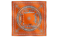 HERMES Silk Scarves Women's Orange