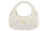 MIU MIU Wander Series Soft Sheep Leather Hobo Bag, Shoulder Bag, Crossbody Bag Regular Women's White