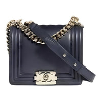 CHANEL LEBOY Embossed Calfskin With Grains Shoulder Bag Crossbody Bag Mini Women's Black
