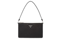 PRADA Saffiano Cow Leather Shoulder Bag Women's Black