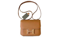 HERMES Constance Epsom Leather Shoulder Bag Crossbody Bag Mini Women's 37 Gold Gold Brown