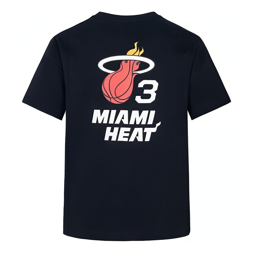 Mitchell & Ness x NBA Miami Heat Logo T-shirt 'Dwyane Wade 3' MNJYSST22019-BLACK