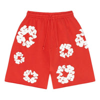 Denim Tears Cotton Wreath Logo Shorts 'Red White' 402-300-30