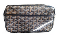 GOYARD Cap Vert Canvas With Leather Shoulder Bag, Crossbody Bag Unisex Black