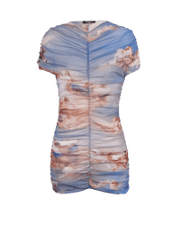 Balmain Women's Ss Sky Printed Tulle Dress
