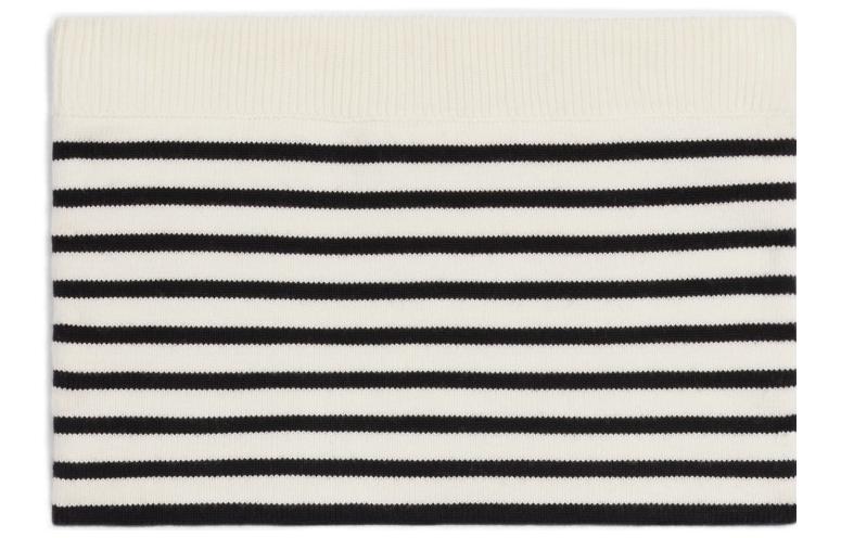 CELINE SS22 Women's Striped Print Fitted Crop Top White