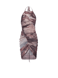 Balmain Women's Gathered Pastel Print Tulle Short Dress