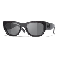 CHANEL Square Sunglasses Unisex Black