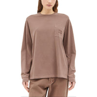 MIU MIU Drop Shoulder Sleeve T Shirt Women's Brown