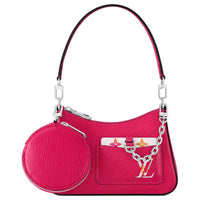 LOUIS VUITTON MARELLINI Smooth Cow Leather Shoulder Bag Handbag Shoulder Bag Women's Fuchsia