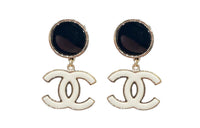CHANEL Alloy Earrings Women's White