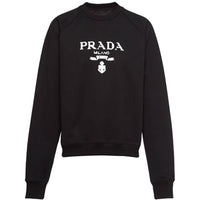 PRADA Printed Cotton Fleece Crewneck Sweatshirt