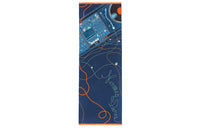 HERMES Silk Scarves Men Marine Blue/Orange/Blue