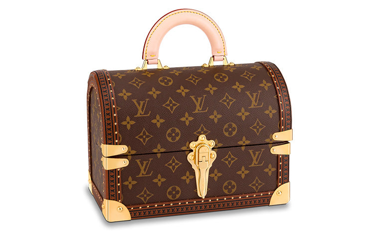 LOUIS VUITTON Trunk Coated Canvas With Calfskin Trim Hard Case Regular Women's Brown