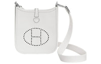 HERMES Evelyne Clemence Bullock Leather Shoulder Bag Crossbody Bag Mini Women's New White