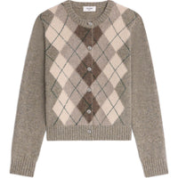 CELINE Cardigan In Argyle Alpaca Wool
