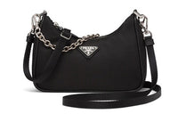 PRADA Re Edition Nylon With Leather Shoulder Bag, Handbag, Shoulder Bag Women's Black