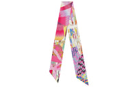HERMES Silk Scarves Women's Pink/Green/Violet