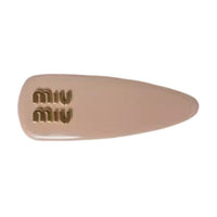 MIU MIU Sheepskin Hair Clips Women's Nude Pink