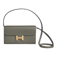HERMES Constance To Go Evercolor Leather Clutches Wallets Shoulder Bag Crossbody Bag Women's 0L Grismeyer Cumulus Gray