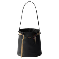 PRADA Cow Leather Shoulder Bag Women's Black