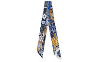 HERMES Silk Scarves Women's Blue/White/Tobacco