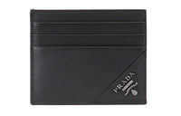 PRADA Saffiano Leather Card Holder Men's Black