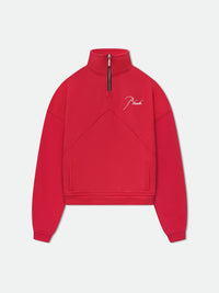 Rhude Men's Quarter Zip Vtg Red