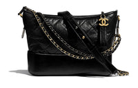 CHANEL Gabrielle Calfskin Shoulder Bag Crossbody Bag Medium Size Women's Black