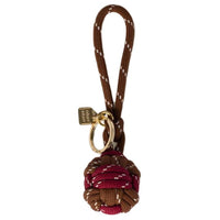MIU MIU Polyester Bag Accessory Women's Brown With Burgundy Accents